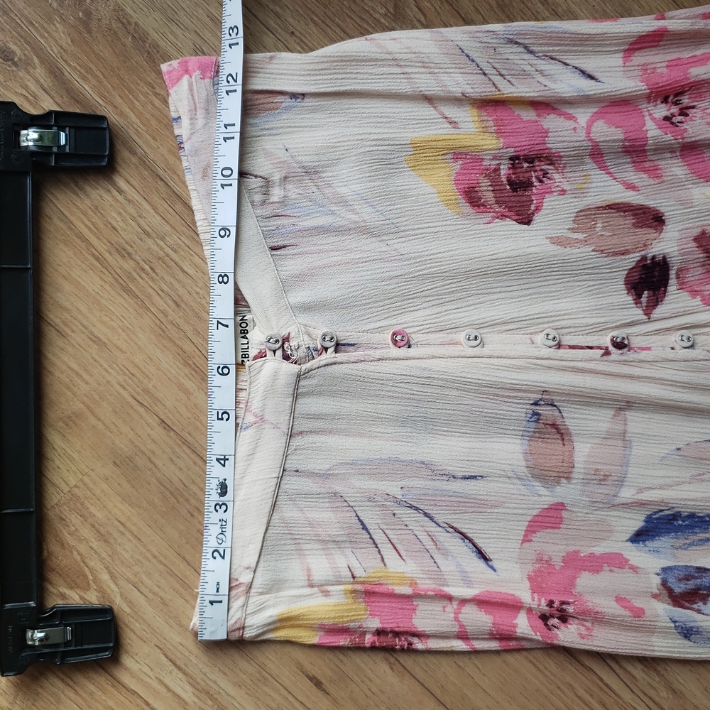 Billabong Cream Floral Maxi Skirt with Pink and Blue Accents - Picture 9 of 12